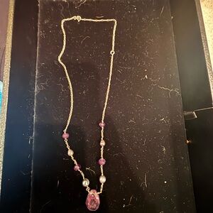 Elegant Gold and Purple Necklace
